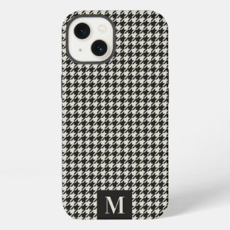 Etui iPhone 13 Étui iPhone à motif pied-de-poule et monogramme