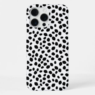 Coque iPhone 16 Pro Max Étui IPhone à motif tacheté noir et blanc