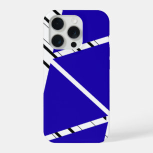 Coque iPhone 15 Pro Étui iPhone à motif Zig Zag bleu