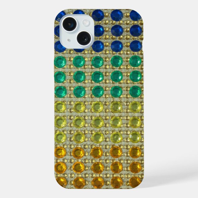 Coque iPhone Étui iPhone à paillettes vert jaune bleu scintilla (Verso)