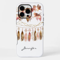 Étui iPhone à plumes indiennes de style bohème