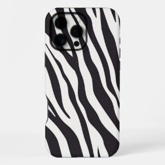 Coque iPhone 16 Pro Max Étui iPhone à rayures de zèbre – Motif noir et bla