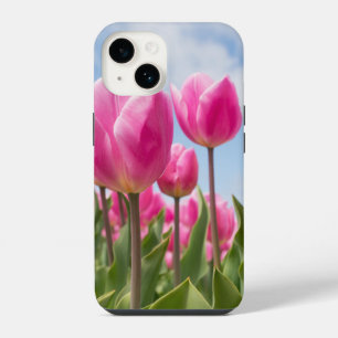 Coque Pour iPhone 14 Étui iPhone à Tulipes Roses – Esthétique Florale d