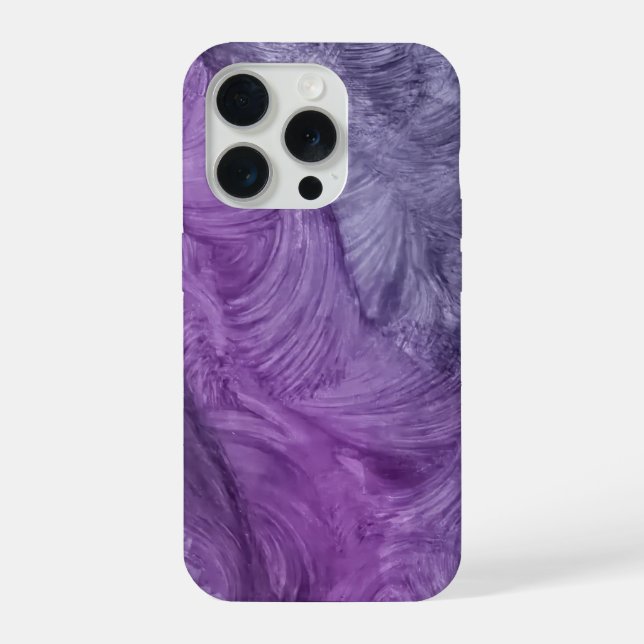 Coque iPhone Étui iPhone abstrait - Tourbillon violet texturé (Verso)