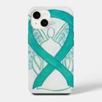Étui iPhone Ange Ruban de Sensibilisation Vert Sar