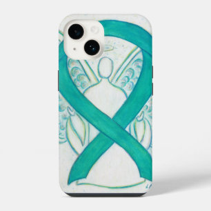 Coque Pour iPhone 14 Étui iPhone Ange Ruban de Sensibilisation Vert Sar