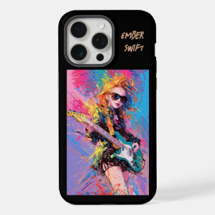 Coque iPhone 15 Pro Max Étui iPhone Anime pour joueuse de guitare chic fém