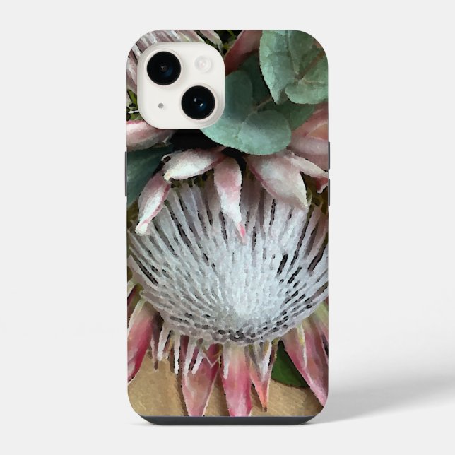 Coque iPhone Étui iPhone aquarelle Protea (Verso)