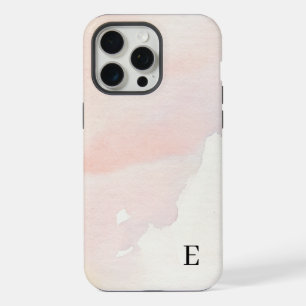 Coque iPhone 15 Pro Max Étui iPhone aquarelle rose élégant