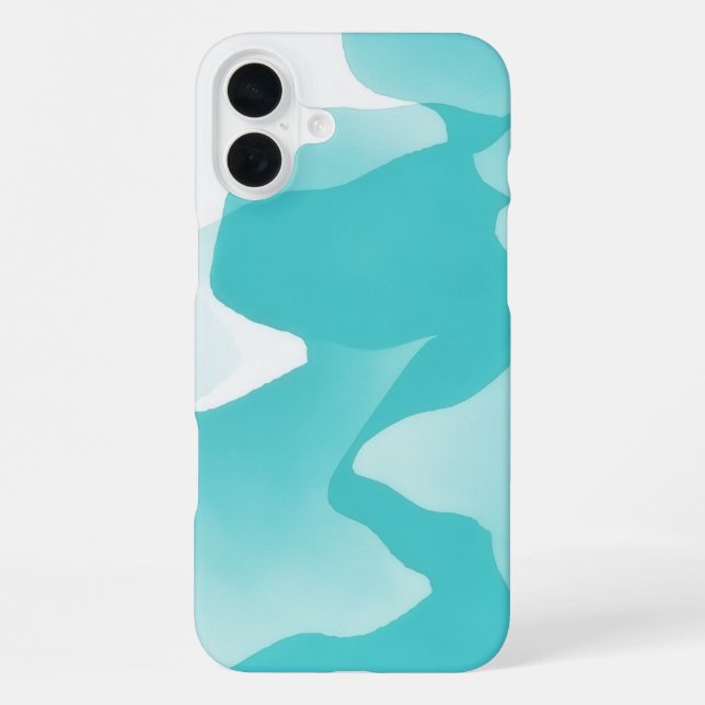 Coque iPhone Étui IPhone Art Abstrait Turquoise Bleu Aqua (Verso)