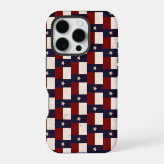 Coque iPhone 16 Pro Étui iPhone avec drapeau rustique du Texas