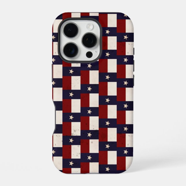 Coque iPhone Étui iPhone avec drapeau rustique du Texas (Verso)