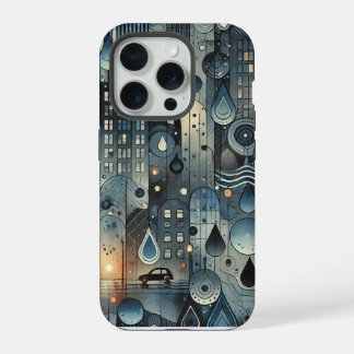 Coque iPhone 15 Pro Étui iPhone avec une ambiance de ville pluvieuse