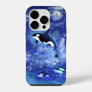 Coque Pour iPhone 14 Plus Étui iPhone Baleine Tueuse Lune Bleue