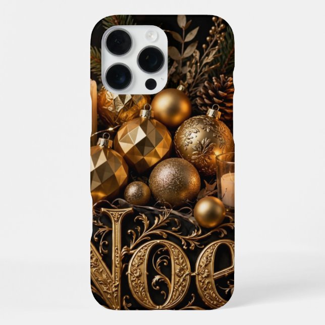 Coque iPhone Étui iPhone Bougies de Noël Dorées (Verso)