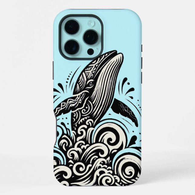 Coque iPhone Étui iPhone Breach Whale (Verso)