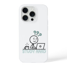 Étui iPhone Cartoon Motivant Study Hard Stickman