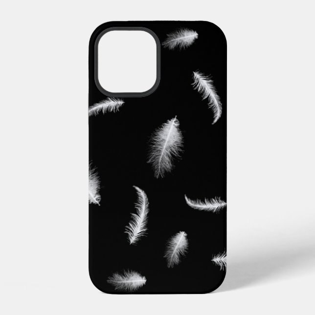 Coque iPhone Étui iPhone Case-Mate à plumes blanches sur fond n (Verso)