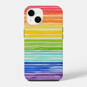 Coque Pour iPhone 14 Étui iPhone Case-Mate à rayures arc-en-ciel désord