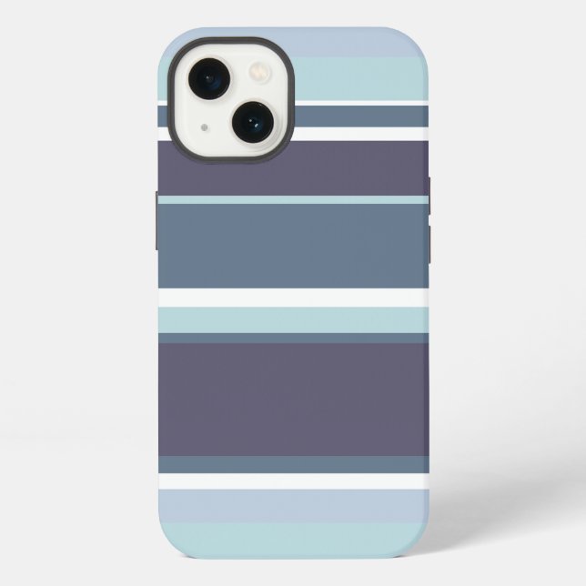 Coque iPhone Étui iPhone Case-Mate à rayures bleu-gris (Verso)