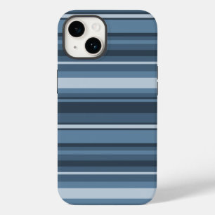 Coque Pour iPhone 14 Étui iPhone Case-Mate à rayures gris-bleu