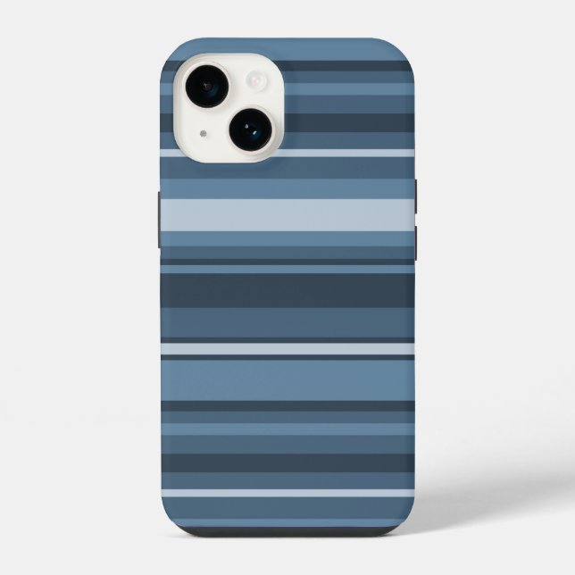 Coque iPhone Étui iPhone Case-Mate à rayures gris-bleu (Verso)