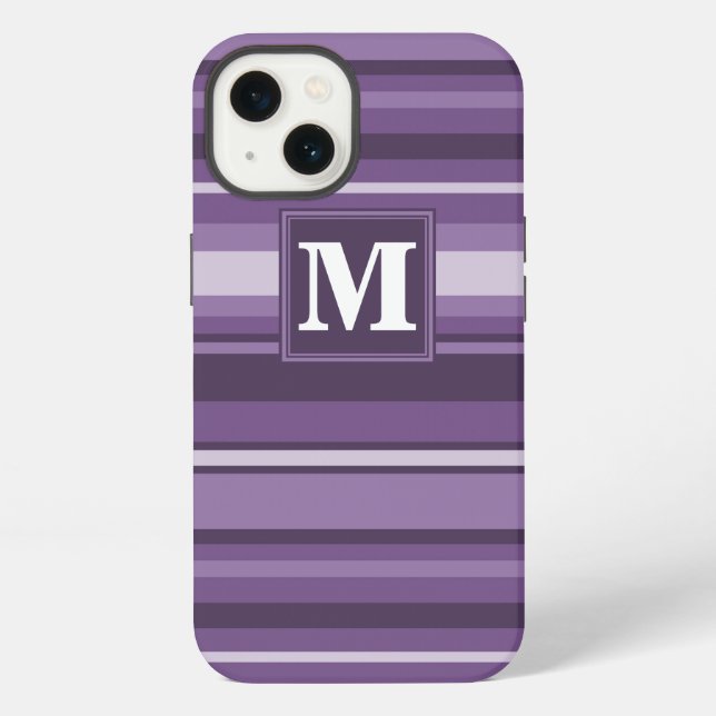 Coque iPhone Étui iPhone Case-Mate à rayures lavande Monogram (Verso)