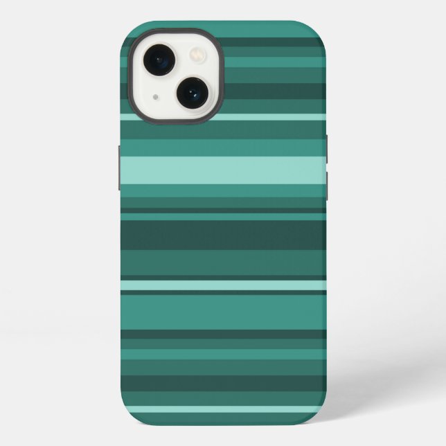 Coque iPhone Étui iPhone Case-Mate à rayures sarcelle (Verso)
