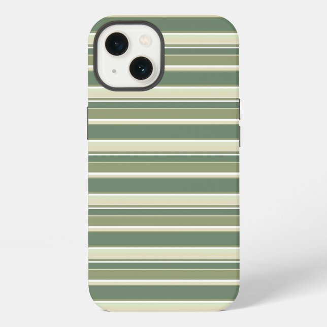 Coque iPhone Étui iPhone Case-Mate à rayures vert olive (Verso)