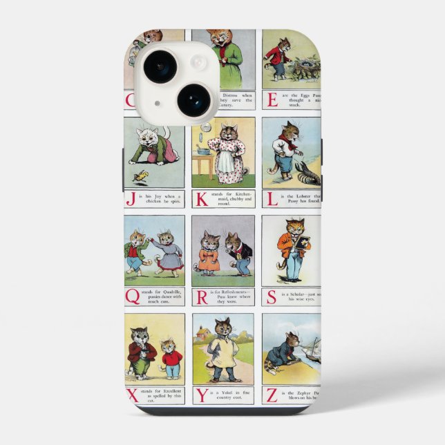 Coque iPhone Étui iPhone Case-Mate Alphabet de Chat, Louis Wain (Verso)