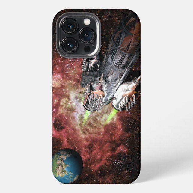 Coque iPhone Étui iPhone Case-Mate avec Terre et fusées (Verso)