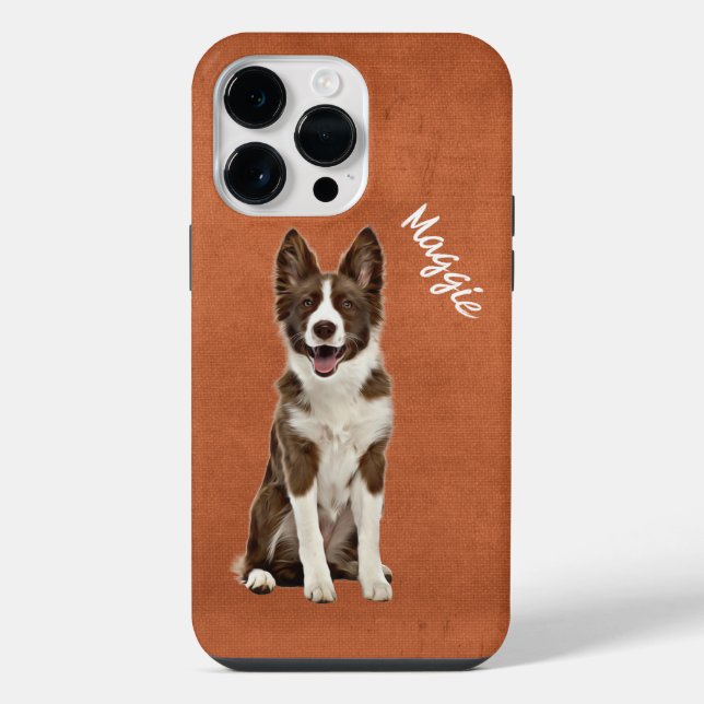 Coque iPhone Étui iPhone Case-Mate Border Collie Grunge (Verso)