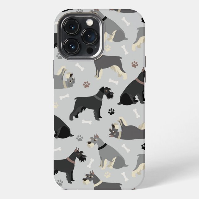 Coque iPhone Étui iPhone Case-Mate Schnauzer Os et Pattes (Verso)