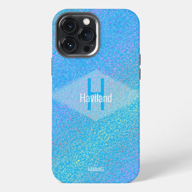 Coque iPhone Étui iPhone CaseMate Monogramme Bleu tacheté HAMby (Verso)