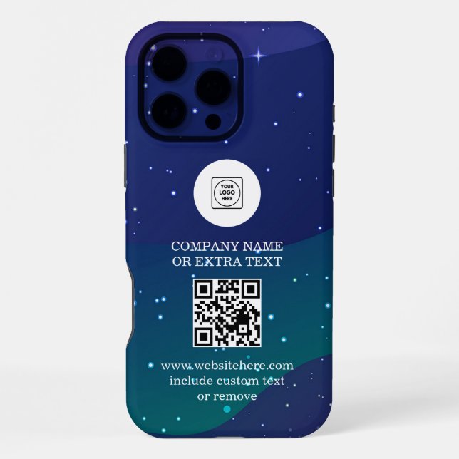 Coque iPhone Étui iphone code QR de logo d'entreprise à dégradé (Verso)