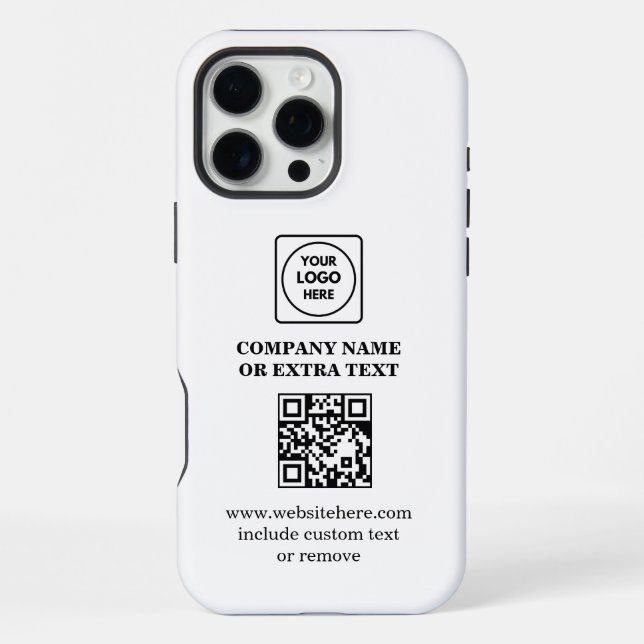 Coque iPhone Étui iPhone Code QR Logo Entreprise Moderne Promo (Verso)