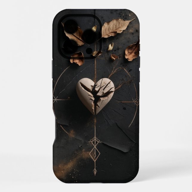 Coque iPhone Étui iPhone Cœur Brisé Dark Boho (Verso)