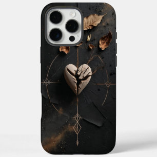 Coque iPhone 16 Pro Max Étui iPhone Cœur Brisé Dark Boho