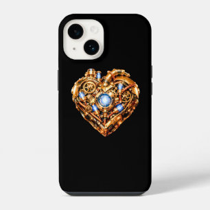 Coque Pour iPhone 14 Étui iPhone Cœur Mécanique Steampunk Intriqué