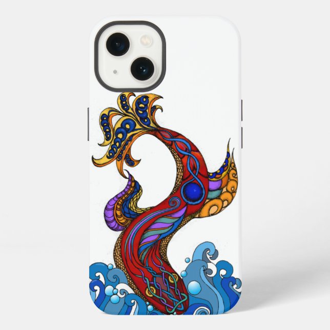 Coque iPhone Étui iPhone de poisson dragon plongeur (Verso)