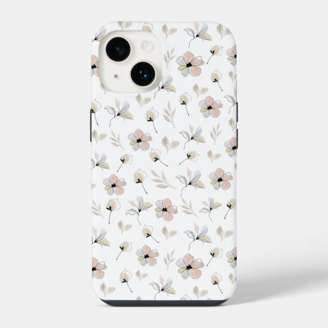 Coque iPhone Étui iPhone Design Floral Boho Moderne (Verso)