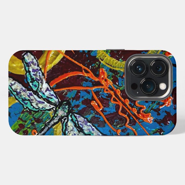 Coque iPhone Étui iPhone dragonfly abstrait (Verso Horizontal)