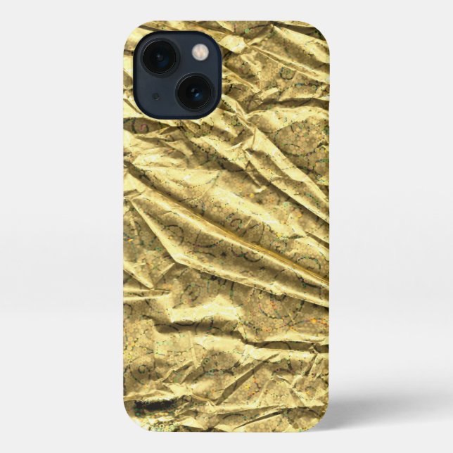 Coque iPhone Étui iPhone en feuille d'or brillante (Verso)