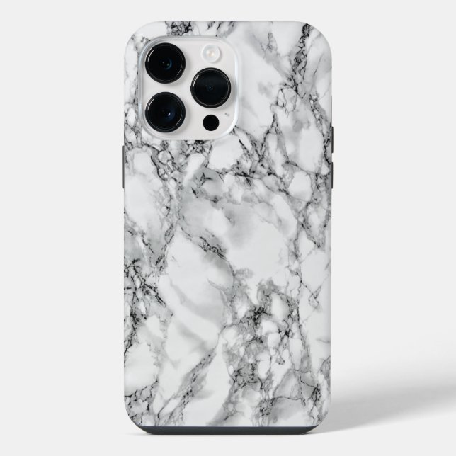 Coque iPhone Étui iPhone en marbre blanc (Verso)