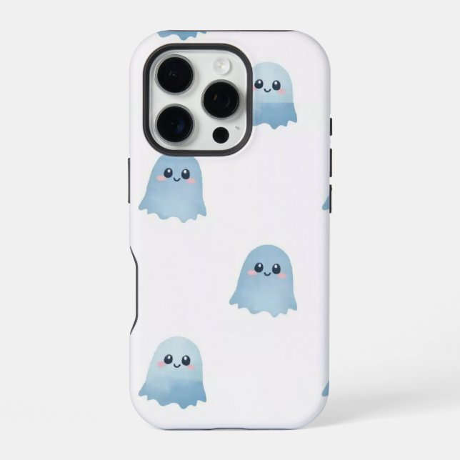 Coque iPhone Étui iPhone Fantôme Boo Aquarelle Pastel (Verso)