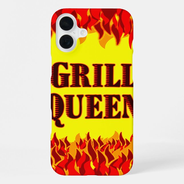 Coque iPhone Étui iPhone Grill Queen Red Flames BBQ (Verso)