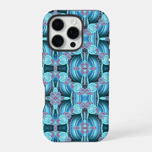 Coque iPhone Étui iPhone / iPad Art Moderne en Bleu (Verso)
