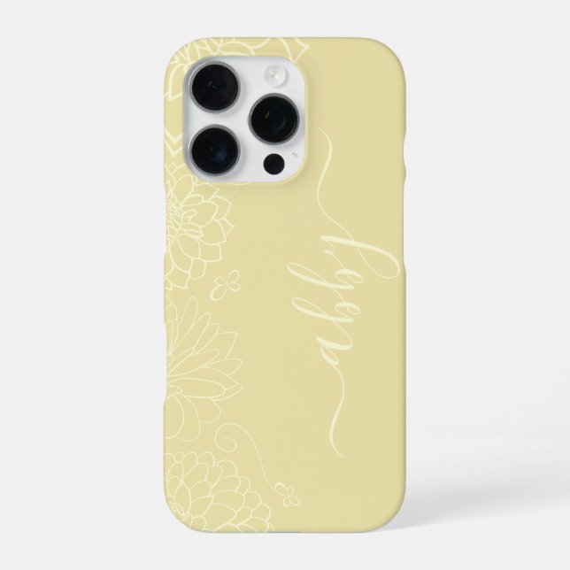 Coque iPhone Étui iPhone / iPad Butter Yellow Floral Script (Verso)