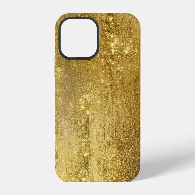 Coque iPhone Étui iPhone / iPad paillettes or fin (Verso)