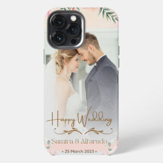 Etui iPhone 13 Pro Max Étui iPhone / iPad pour mariage, envoyez photos et